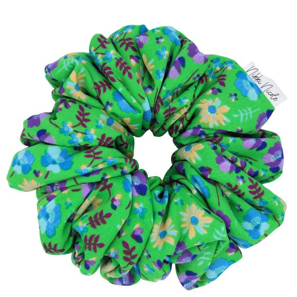 Bohemian Scrunchie, Floral Print Classic Hair Scrunchie - Picture 1 of 4